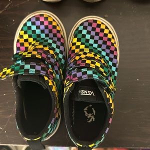 Vans rainbow checkered board Velcro toddler size 9